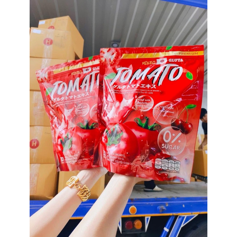 (ได้2ห่อ) ไม่มีของแถม กลูต้ามะเขือเทศ มิเกว 1 ห่อ มี30ซอง