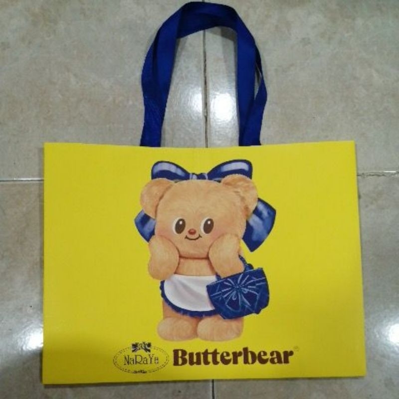 ถุงกระดาษ butterbear ถุงน้องเนย ถุงหมีเนย ไม่ผ่่านการใช้งาน naraya x butterbear ถุงกระดาษนารายา