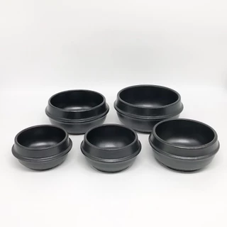 뚝배기 Korea Clay Pot หม้อหินเกาหลี หม้อดินเผาเกาหลี ชามหินเกาหลี พร้อมถาดรองกันร้อน นำเข้าจากเกาหลี