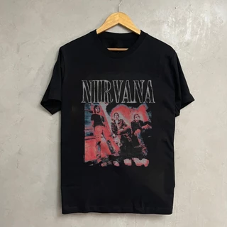 ผู้ชาย เสื้อยืด คอกลมNirvana ระบายอากาศ อเนกประสงค์ อ่อนนุ่ม ใส่สบาย สีดำ สีขาว POPtshirt ขนาด S-5XL