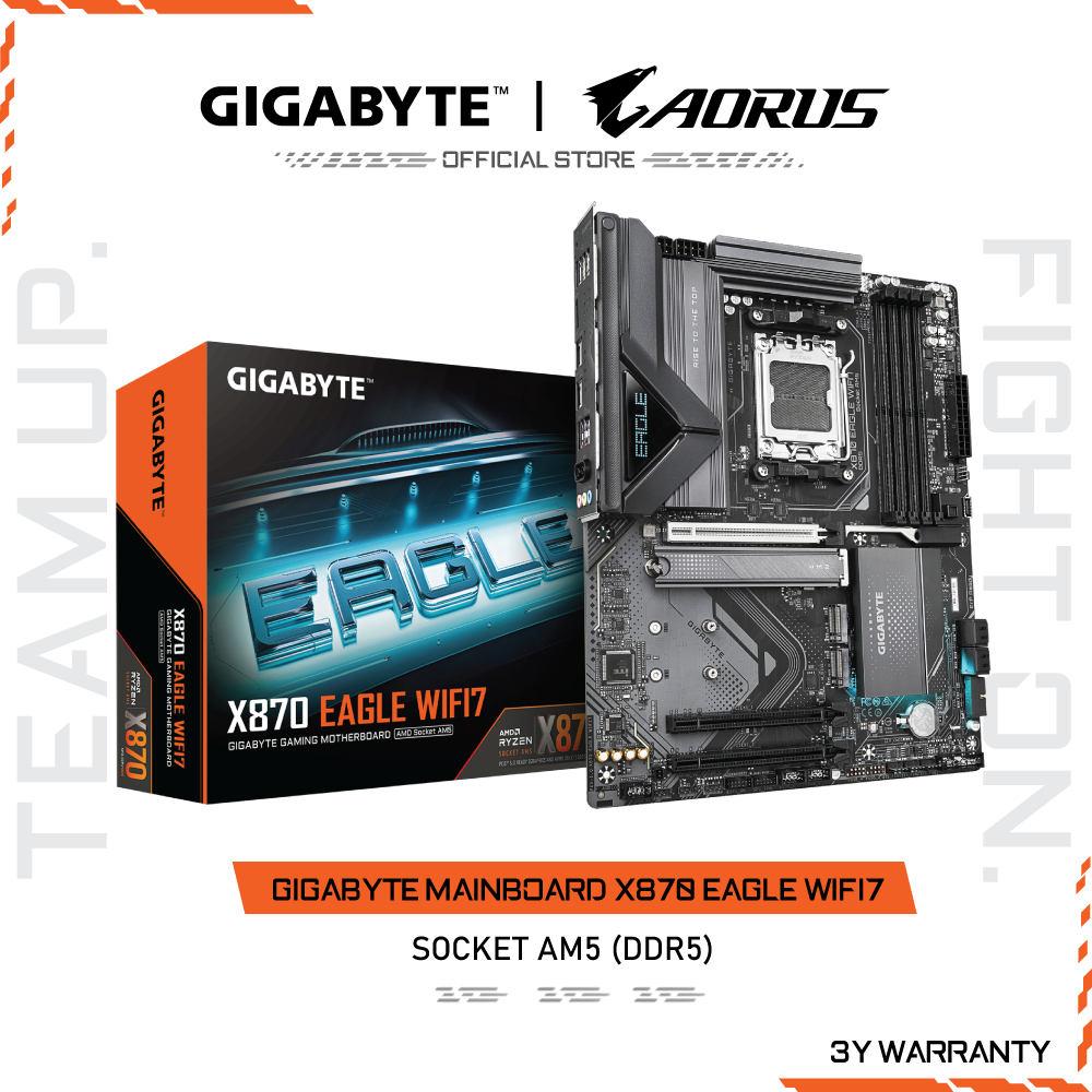 MAINBOARD (เมนบอร์ด) GIGABYTE X870 EAGLE WIFI7 (REV. 1.1) (AMD SOCKET AM5 DDR5 ATX)