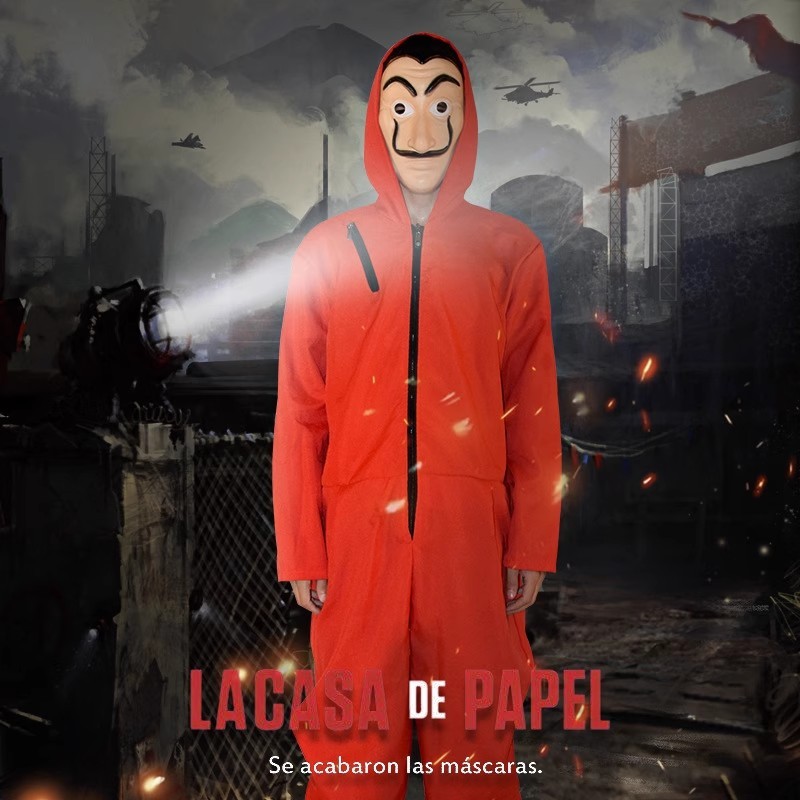 🔥🔥ชุดนักโทษ+หน้ากากฟรี La casa de papel Dali mask jump suit dali money heist ทรชนคนปล้นโลก