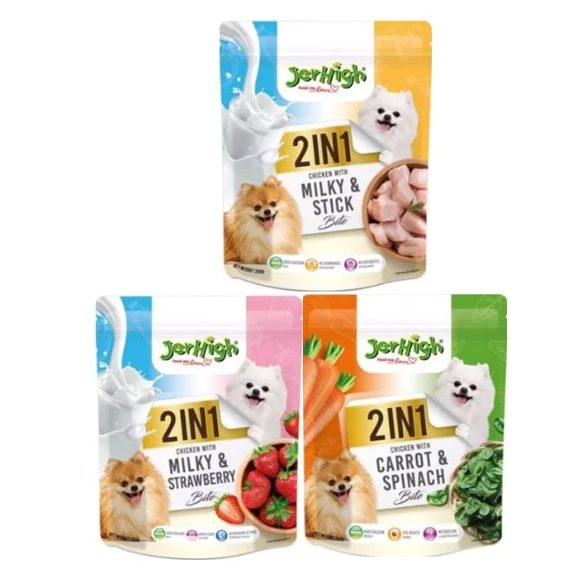 !!New!! JerHigh 2in1 Bite ขนมสุนัขขนาดใหม่ ซอง 225g. สุดคุ้ม*โปรดอ่านรายละเอียดก่อนสั่งซื้อ