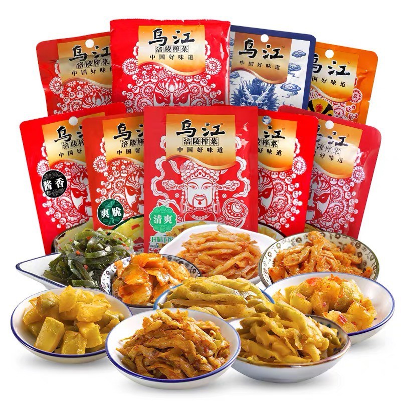 ผักดอง Wujiang(乌江涪陵榨菜) ขนาด70-80g เพียงฉีกซองก็พร้อมทาน อร่อยกลมกล่อมทานแล้วจะติดใจ