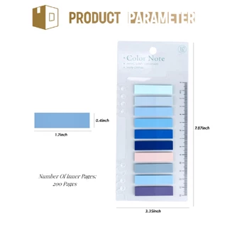 200ชิ้น sticker note ที่คั่นหนังสือ กระดาษโน๊ตมีกาว กันน้ำ สีสวย เน้นข้อความสำคัญ โพสอิท