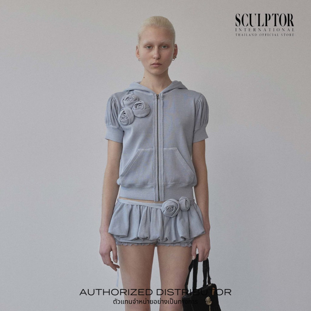 SCULPTOR® เสื้อฮูดดี้ Washed Rose Hoodie Zip-Up