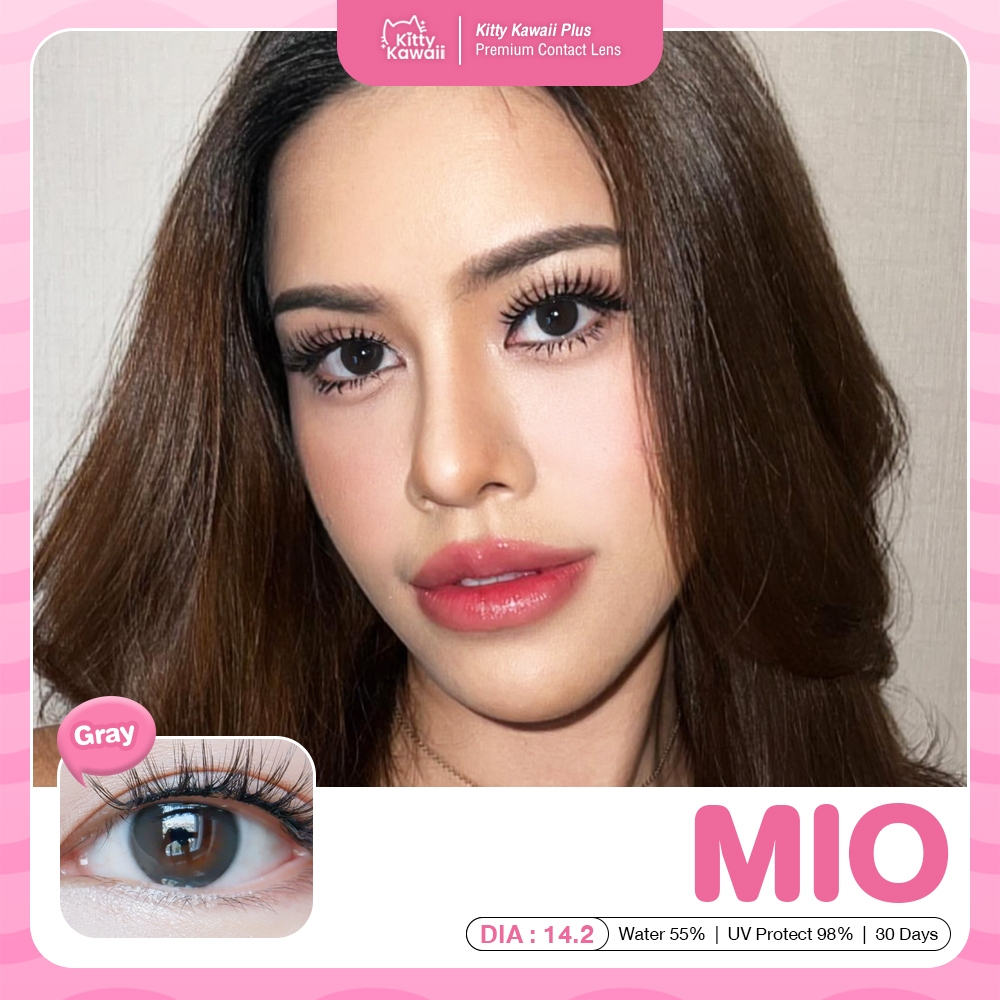 คอนแทคเลนส์ Mio Brown / Gray (Kitty Kawaii) ขนาดมินิ 🌷 ตาหวาน ละมุนแบบมีมิติ รูปที่ 7