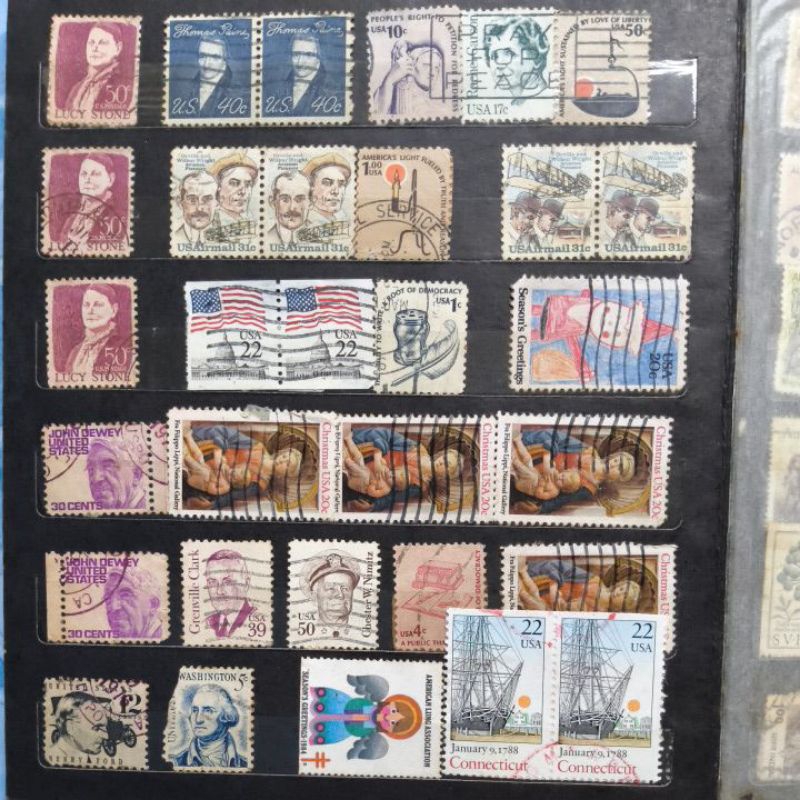แสตมป์ USA สภาพใช้แล้ว ขายยกหน้า 31 ดวง