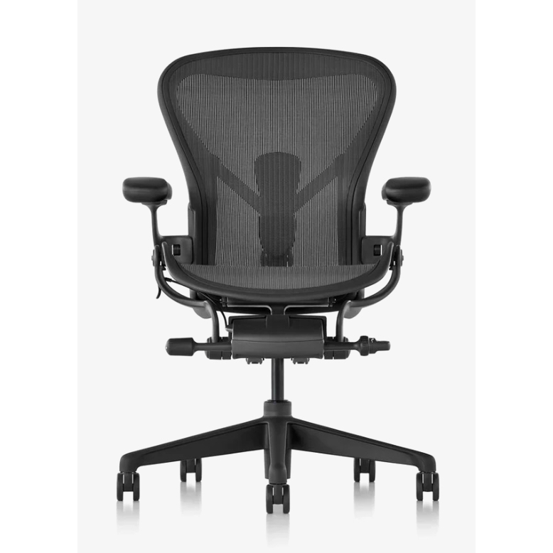 เก้าอี้ Herman Miller Aeron Remastered สี Graphite เฟรม Glass-Filled Nylon สินค้าใหม่รับประกัน 12 ปี