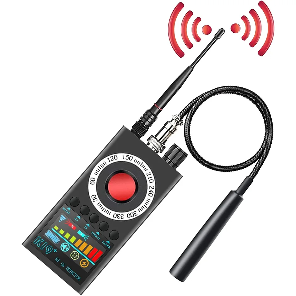 K19 + ดักฟังซ่อนเครื่องตรวจจับกล้อง RF ไร้สาย Gsm เสียงสัญญาณดักฟัง GPS Tracker Spy Cam เครื่องตรวจจับ Bug Finder