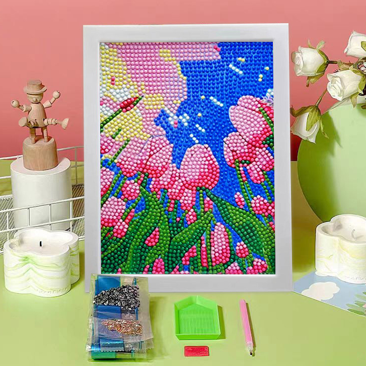 (พร้อมส่ง)ครอสติสคริสตัล diamond painting เม็ดคริสตัลติดรูปพร้อมอุปกรณ์ ครอสคริสตัล ภาพวาดปักเพชร งา