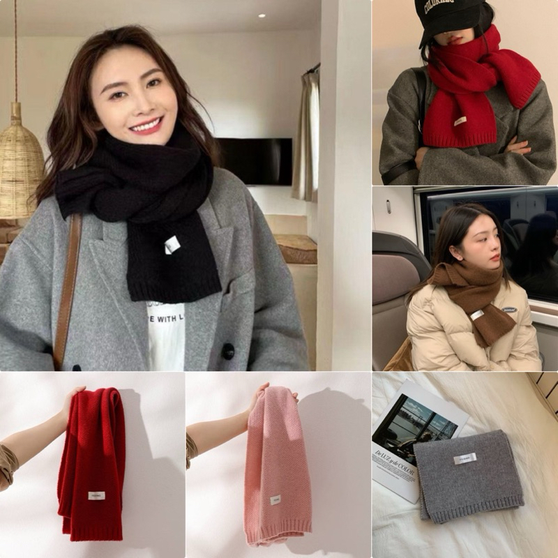 FEIDING 🇹🇭พร้อมส่ง🇹🇭 ผ้าพันคอไหมพรม ผ้าพันคอกันหนาว ผืนเล็ก แฟชั่นฤดูหนาว