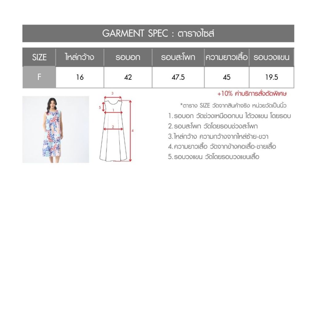 C&D เดรส แขนกุด โคบานะ บลู ดอกไม้เล็กๆ สีฟ้า CBBEBU — صورة 2