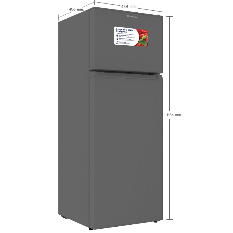 ACONATIC ตู้เย็น 2 ประตู 4Q รุ่น AN-FR112 สี Gray  ดีไซน์สวยงาม แข็งแรงทนทาน เสียงเงียบ ประกัน 10 ปี