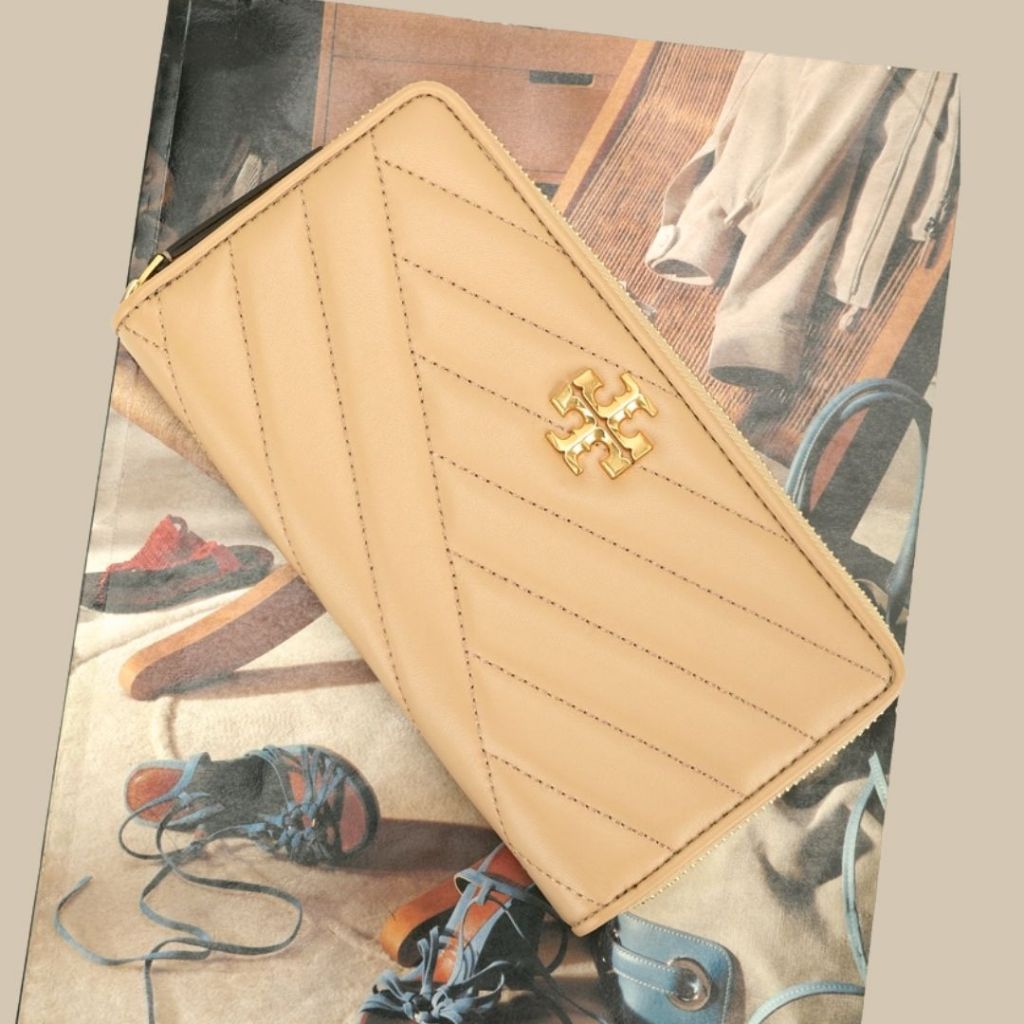 Tory Burch Kira Chevron Zip Around Continental Leather Wallet 90348