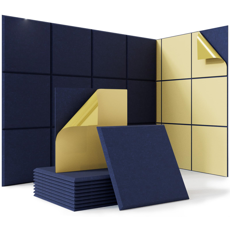 แผ่นเก็บเสียง 30x30x0.9cm มาพร้อมกับแผ่นรองกาว ลดเสียงสะท้อน เกรดกันไฟลาม โฟมเก็บเสียง ฟองน้ำลดเสียงสะท้อน - รูปที่ 6