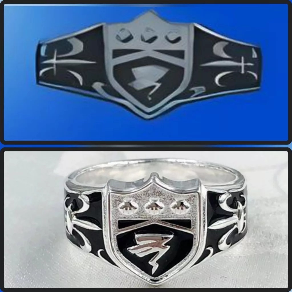 แหวนวองโกเล่แบบเก่า แหวนธาตุวายุ โกคุเดระ ฮายาโตะ Vongole Ring รีบอร์น ขนาด 58 มิลลิเมตร