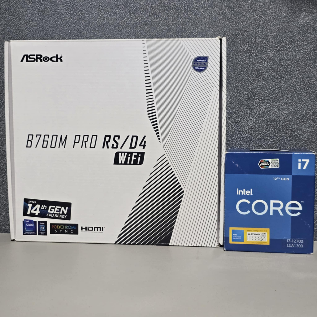 CPU INTEL CORE I7 12700 (Intel UHD Graphics 770) + ASROCK B760M PRO RS WIFI DDR4 (LGA 1700) (ATX) มื