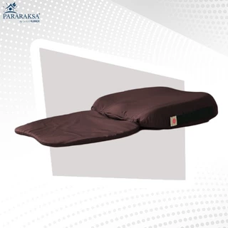 Pararaksa เบาะรองนั่งสมาธิ รุ่น Step-Curve - สีน้ำตาลผ้ากันไรฝุ่น, เบาะนั่ง, อาสนะยางพารา, เบาะรองนั่งสมาธิยางพารา