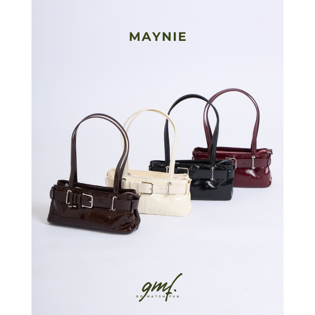 กระเป๋าสะพาย Maynie Gomatchfun กระเป๋าหนังแท้ หนังเงา
