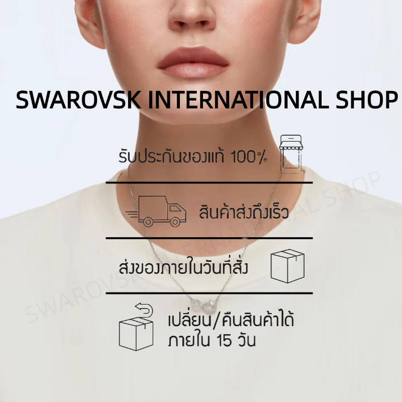 🚚เก็บเงินปลายทาง Swarovsk Lovely 38-43cm สร้อยคอพร้อมจี้ผู้หญิง ปรับความยาวได้ สร้อยคอ - รูปที่ 6