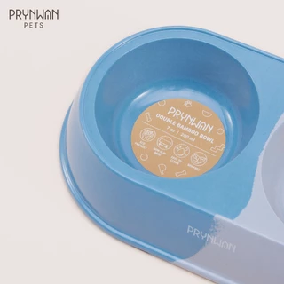 PRYNWAN Pets - Double Bamboo Bowl ชามอาหารสัตว์เลี้ยง ขนาด 200 ML