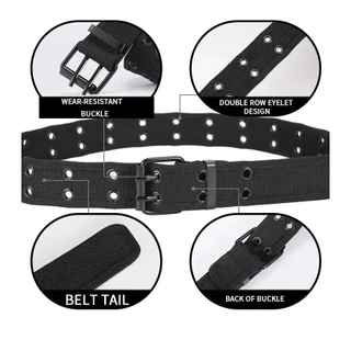 🅰 Double Grommet Belt 🅰 เข็มขัด เข็มขัดสนามทหาร 🔸อเนกประสงค์แบบรูตาไก่คู่ หัวเหล็กอัลลอยด์120*4 CM🔷ร้านไทย ส่งไว✅