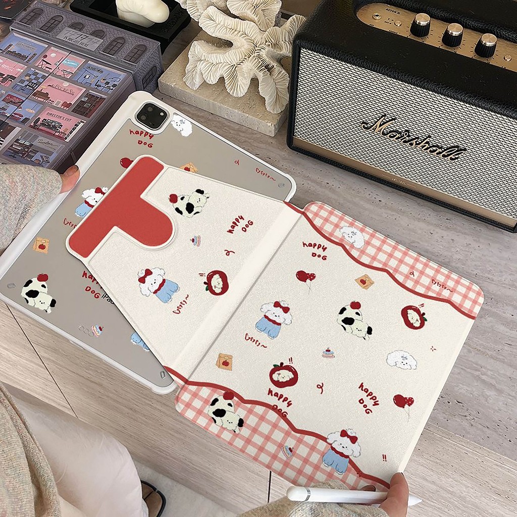 ⚡พร้อมส่ง⚡case iPad Gen10 Air7 11/13 Gen11 ที่ใส่ปากกา ลูกสุนัขแอปเปิ้ล เคสiPadหมุน 360° Air6 Gen9