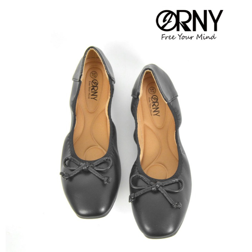 มีไซส์ 42 ✨ ORNY(ออร์นี่) ® รองเท้าคัชชูแบบกุ้นขอบ พื้นยาง นิ่ม OY140 ใส่สบาย หุ้มส้น คัชชู