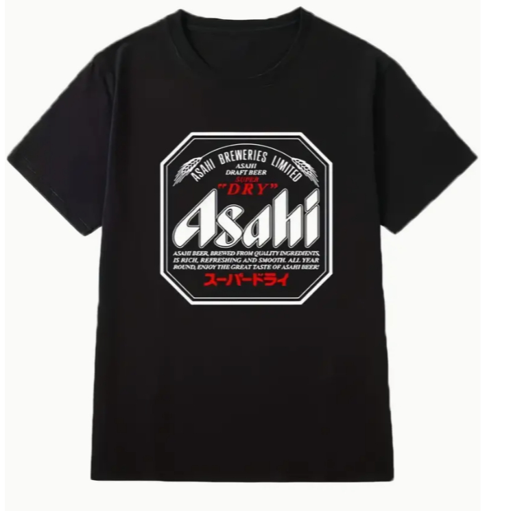 ส่งตรงจากญี่ปุ่น ★ เสื้อยืดแขนสั้น Asahi Super Dry สีดำ