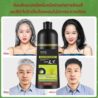 VIVX ย้อมผม เปลี่ยนสีผม ย้อมผม ผมดำภายใน 10 นาที บำรุงผม ปิดผมขาว ครีมย้อมสีผม ยาย้อมผม สมุนไพรปิดผมหงอก 500 ml