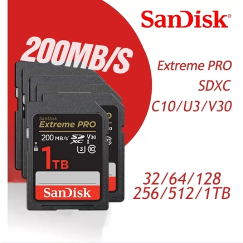การ์ดหน่วยความจํา 100% SD 256G ความเร็วสูง   64GB 128GB 256GB 512GB 1TB 2TB สําหรับกล้อง โทรศัพท์มือถือ