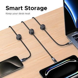 UGREEN Magnetic Cable Organizer ที่เก็บสายแม่เหล็ก อุปกรณ์จัดเก็บสายเคเบิล แพ็ค 3 ชิ้น รุ่น 45797