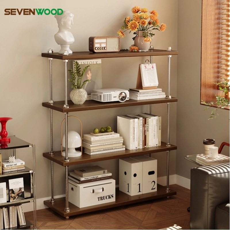SEVENWOOD ชั้นวาง ชั้นเก็บของ ตู้หนังสือ ชั้นหนังสือ 3/4/5 ชั้น ชั้นวางไม้ ชั้นโชว์ของ เหมาะกับทุกที่ภายในบ้าน