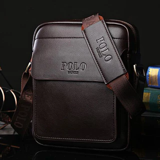 กระเป๋าสะพายข้างผู้ชาย POLO รุ่นเกรดพรีเมียม ไซส์ใหญ่ มีช่องใส่ของเยอะ พร้อมถุงผ้า ส่งจากไทย หนังPU (PLหนังพาดไหล่)
