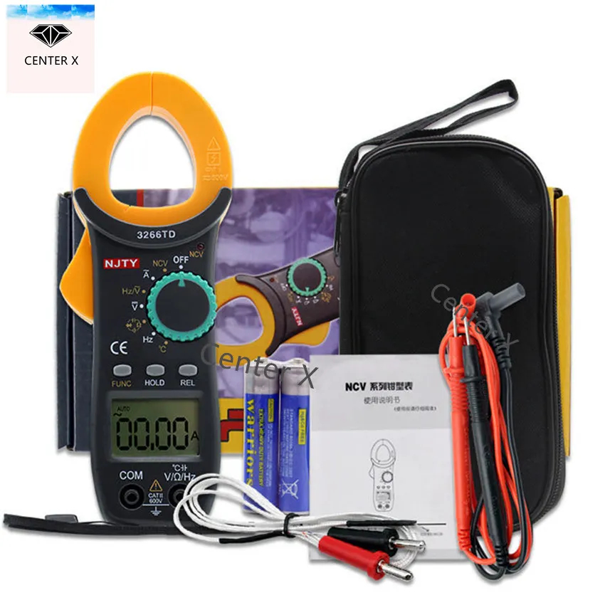 NJTY 3266TD แคลมป์มิเตอร์ Digital Clamp Meter 4000 Counts Auto Range Multimeter with NCV Test AC/DC Voltage วัดคาปาซิเตอ