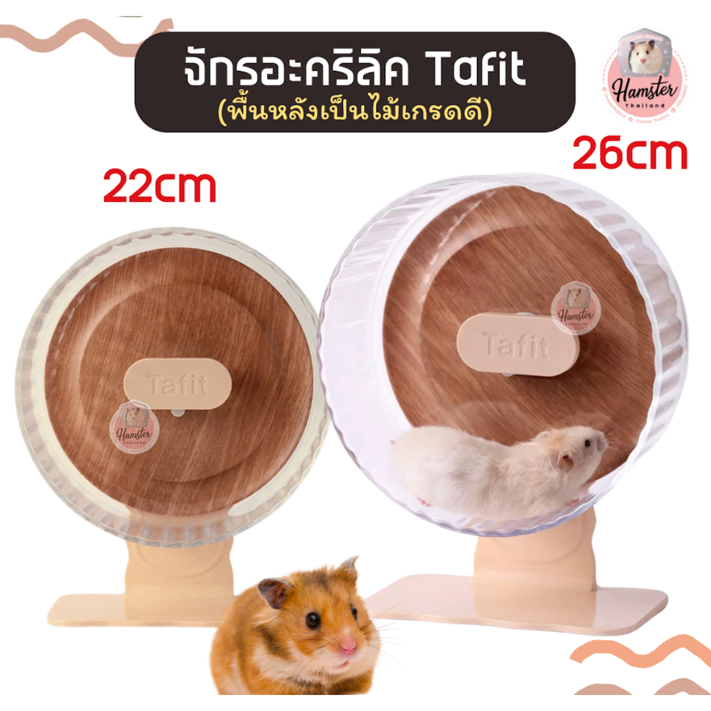 [Hamsterthailand] จักรวิ่ง Tafit จักรไม้ จักร จักรแฮมสเตอร์ ของเล่นแฮมสเตอร์ อุปกรณ์สัตว์เลี้ยง จานหมุน จักรอะคริลิค