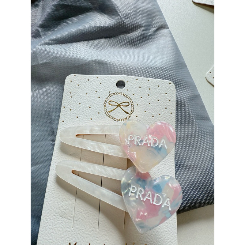 กิ๊บติดผม หินอ่อนพาสเทล Prada ลายน่ารัก เครื่องประดับติดผมผู้หญิง