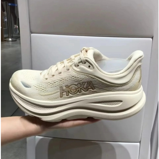 HOKA ONE ONE Bondi  9  Running shoes beige（ของแท้ 100%💯）