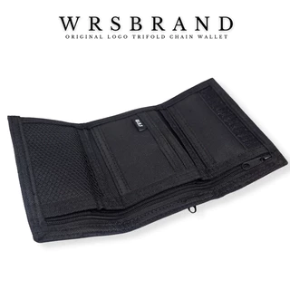 กระเป๋าสตางค์ 3 พับ สีดำ พร้อมกับโซ่ไว้คล้องกับกางเกงตัวโปรด WRS ORIGINAL LOGO TRIFOLD CHAIN WALLET