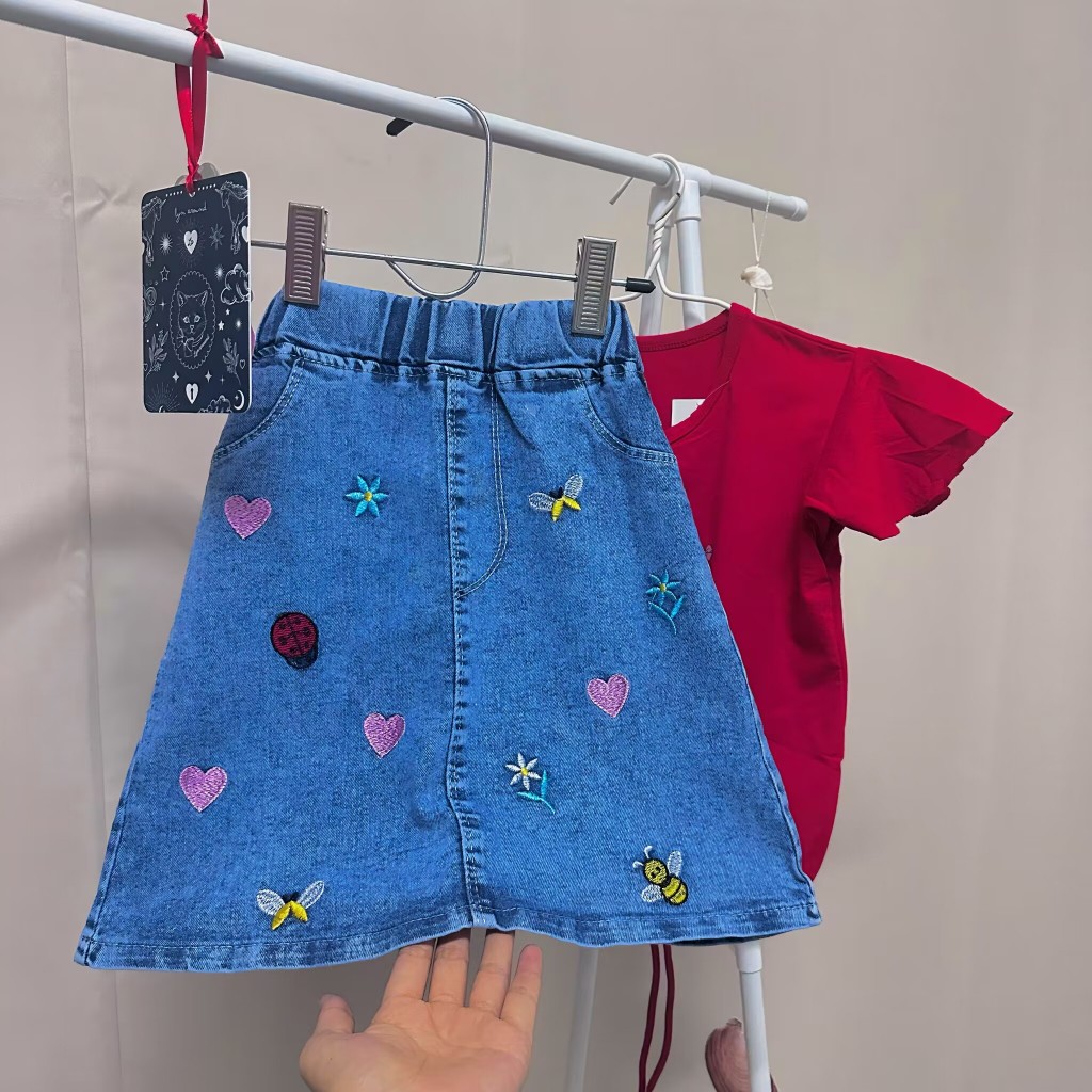 page shopกระโปรงยีนส์แฟชั่นสำหรับเด็กอายุ 3-15 ปี/กระโปรงเด็ก/กระโปรงยีนส์เด็ก/กระโปรงเด็กผู้หญิงน่า