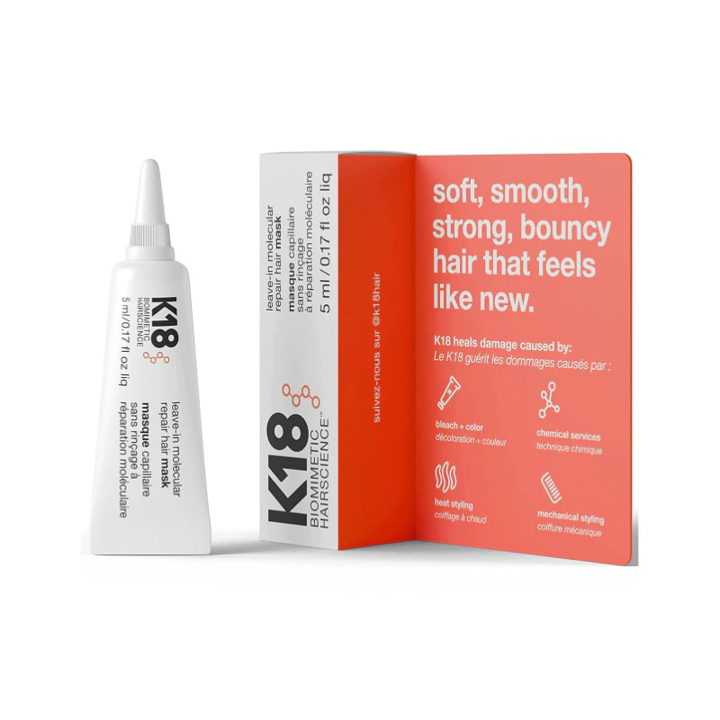 (แท้/พร้อมส่ง) K18 Biomimetic Hairscience Leave-In Women's Molecular Repair Hair Mask 5ml