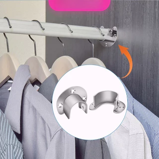 ราวจับหน้าแปลน สเตนเลส รูปตัว U สําหรับในตู้เสื้อผ้า ขนาด 25mm 32mm Closet Rod Brackets
