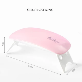 Nail.World เครื่องอบเล็บเจล 6W Mini UV LED ชาร์จ USB ขนาดเล็กพกพาสะดวก เป่าเล็บให้แห้งเร็วที่บ้าน ขนาดเล็ก สีชมพู