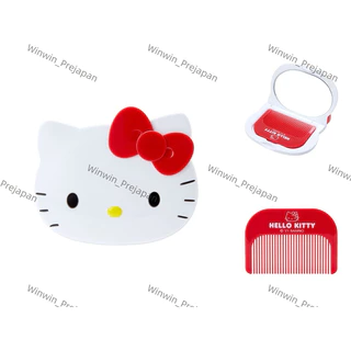 🌸ของแท้พร้อมส่ง🌸 ตลับกระจกพร้อมหวี สำหรับพกพา ลาย Hello Kitty kt / Hello Kitty / HelloKitty Sanrio mx นำเข้าจากญี่ปุ่น🇯🇵