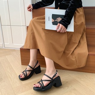 Beemory ขายดี รองเท้าส้นสูงแฟชั่น สาวๆต้องมีดีไซน์สายไขว้ด้า…