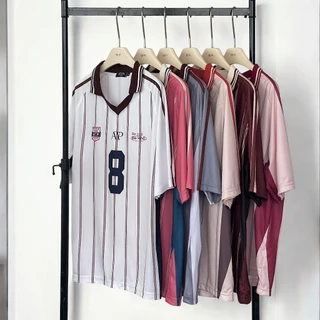 Atipashop - JERSEY OVERSIZE T-SHIRT เสื้อยืด คอปก ทรงโอเวอร์ไซส์ คอวี ทรงสปอร์ต