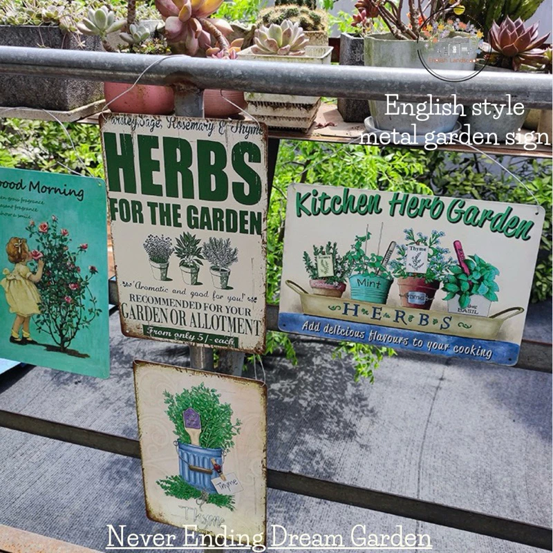 🌿🇬🇧 English Style Metal Garden Sign🇬🇧🌿 ป้ายโลหะแต่งสวนสไตล์อังกฤษ เติมเสน่ห์คลาสสิคให้สวนและบ้านของคุณ 🏡✨