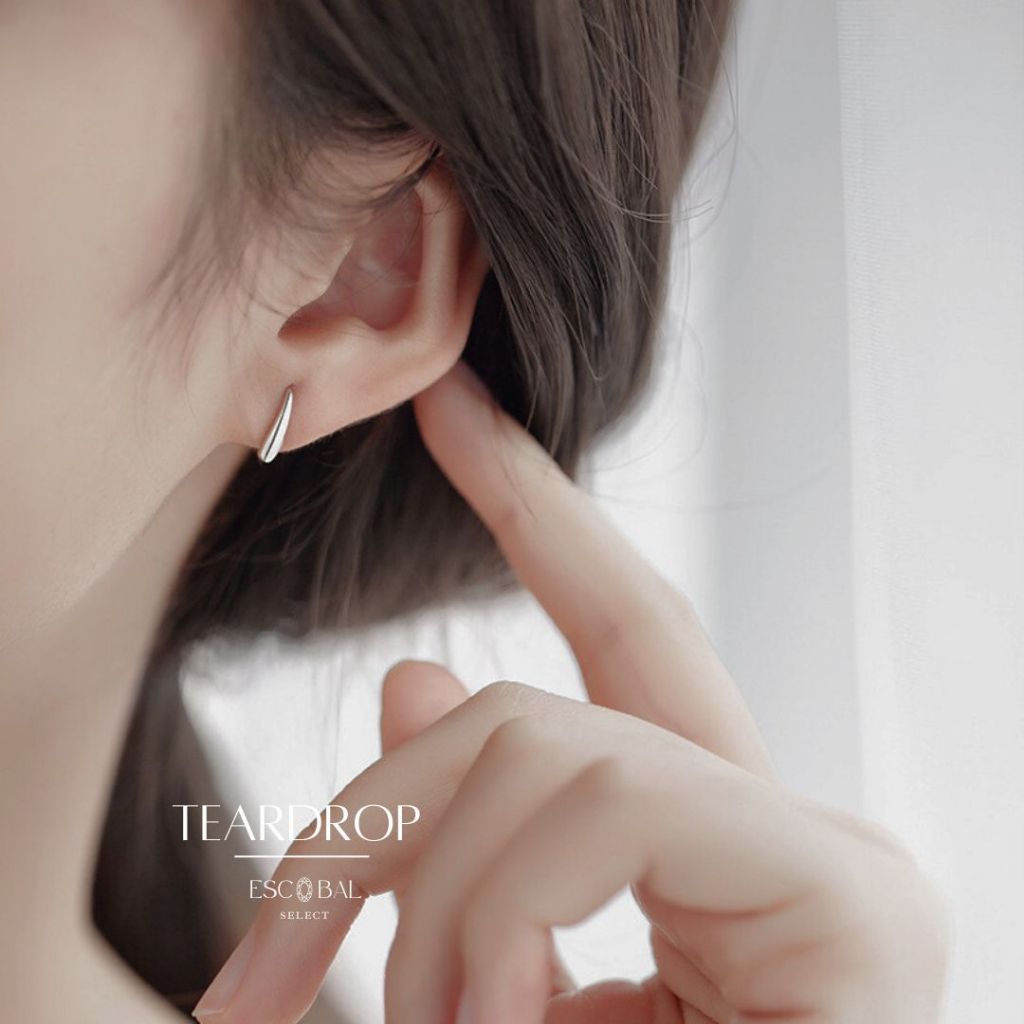 ESCOBAL ต่างหูเงิน Teardrop ตุ้มหูเงิน ต่างหูแฟชั่น ต่างหูใส่สบาย เก๋ไก๋และทันสมัย Valentine ของขวัญ