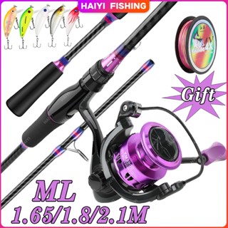 🐬HAIYI FISHING🐬ชุดคันเบ็ดตกปลาคาร์บอน 1.8 ม. รอกตกปลา 7.2:1 …